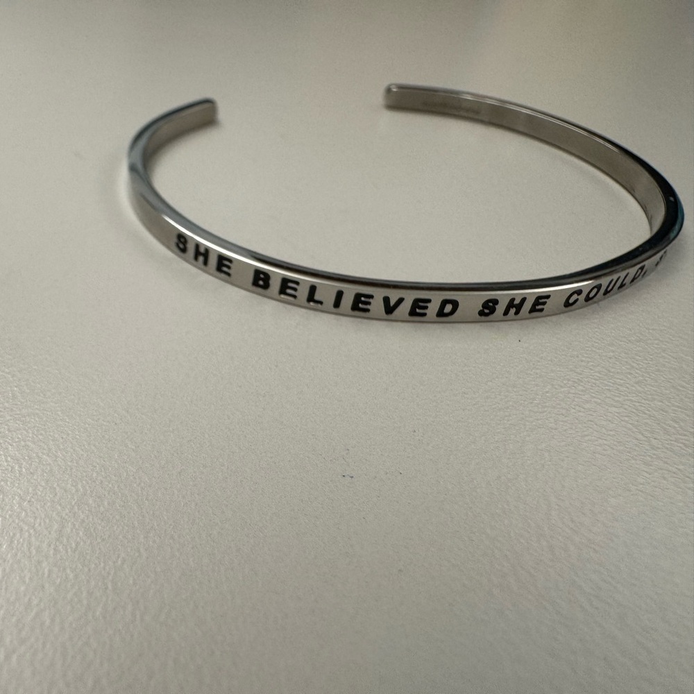 Mantra Band by MFS -Inspirational Silver Bracelet